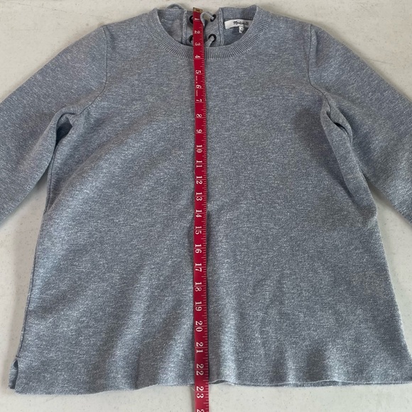 MADEWELL • Grey Laced-Back Pullover Sweater - Picture 14 of 16